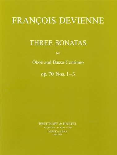 DEVIENNE - Sonatas (3) Op.70 en Do Mayor, Fa Mayor y Si Mayor para Oboe y Piano (Ledet)
