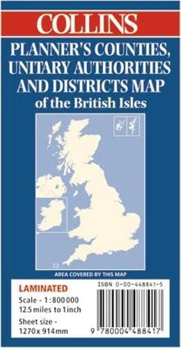 Counties, Unitary Authorities and Districts Map of the British Isles