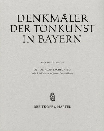 Bachschmid: Denkmaeler der Tonkunst in Bayern (Neue Folge)