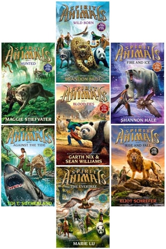 Spirit Animals Series SET , Books 1-7 . #1. Wild Born , #2. Hunted , #3. Blood Ties, #4. Fire and Ice, #5. Against the tide, #6 Rise and Fall, #7. The evertree