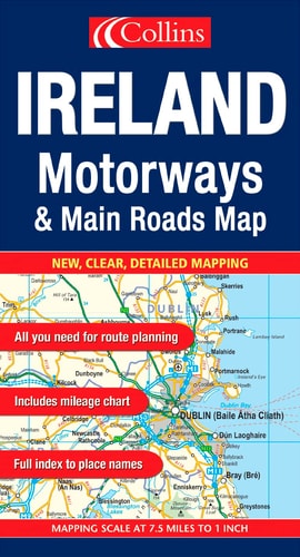 Ireland (Motorways & Main Roads Map)