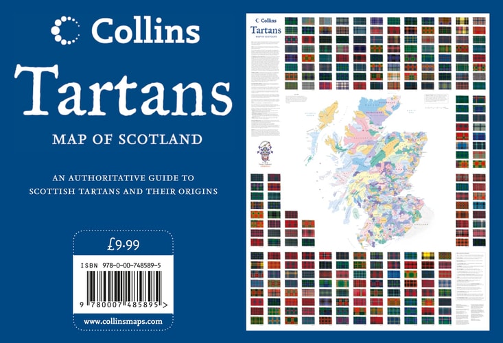 Tartans Wall Map of Scotland