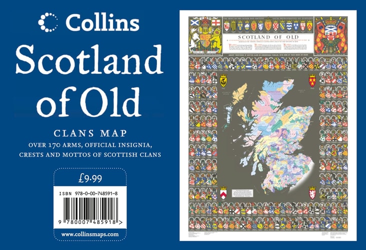 Scotland of Old Wall Map: Clans Map of Scotland