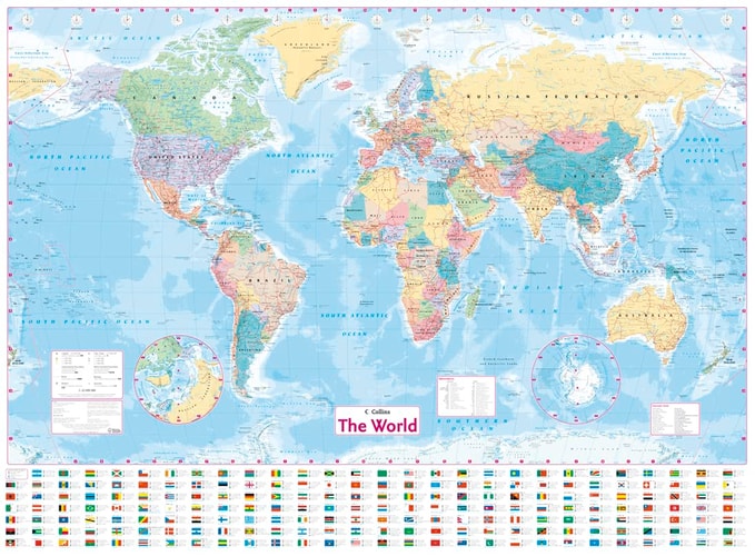 World Wall Laminated Map