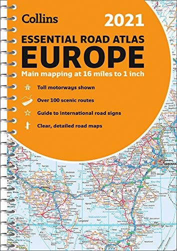 2021 Collins Essential Road Atlas Europe