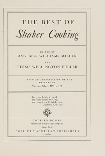 The Best of Shaker Cooking