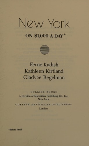 New York on $1,000 a Day: Before Lunch