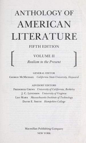 Anthology of American Literature: Realism to the Present