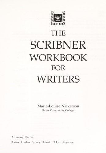 The Scribner Handbook for Writers