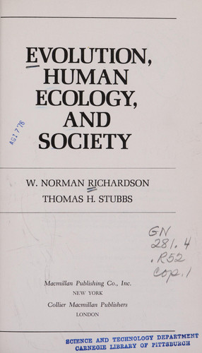 Evolution, Human Ecology, and Society