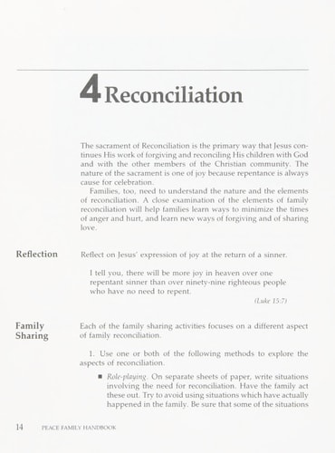 Peace Family Handbook A Catechesis for the Sacrament of Reconciliation