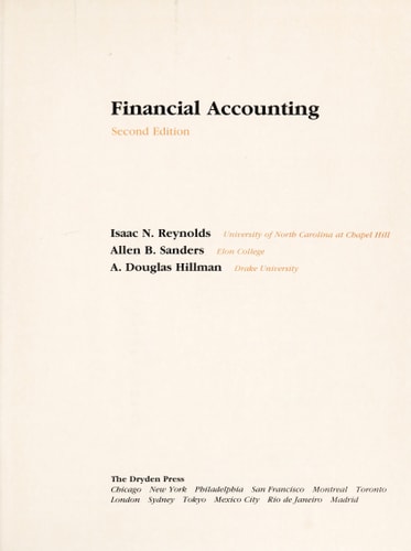 Financial Accounting (The Dryden Press Series in Accounting)