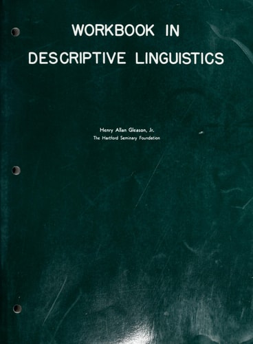 Workbook in Descriptive Linguistics