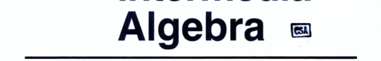 Intermediate Algebra