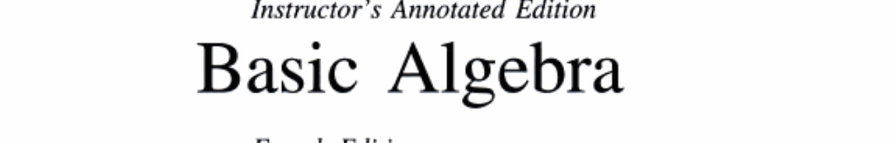 Basic Algebra