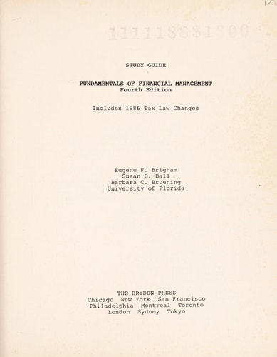 Study Guide: Fundamentals of Financial Management
