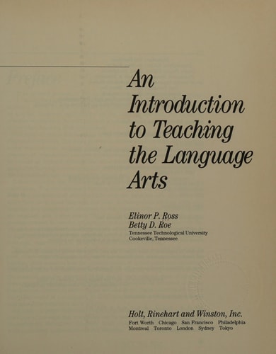 An Introduction to Teaching the Language Arts