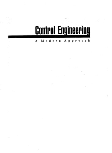 Control Engineering: A Modern Approach