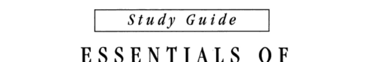 Essentials of Managerial Finance: Study Guide
