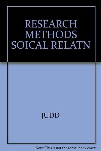 Research Methods in Social Relations