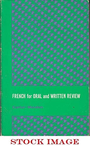 Pattern Practice Manual to Accompany French for Oral and Written Review