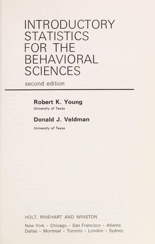 Introductory statistics for the behavioral sciences