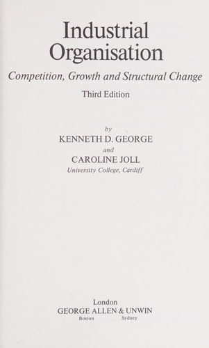 Industrial Organisation Competition, Growth, and Structural Change