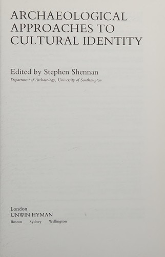 ARCHAEOLOGICAL APPROACHES CULT CL (One World Archaeology, No 10)