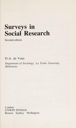 Surveys in Social Research