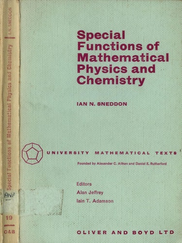 Special functions of mathematical physics and chemistry