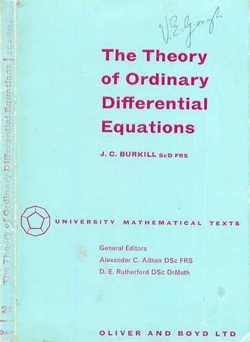 Theory of Ordinary Differential Equations (University Mathematical Texts)