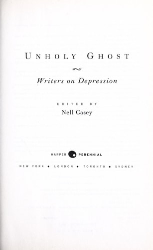 Unholy Ghost: Writers on Depression