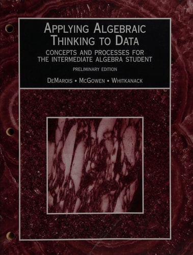 Applying Algebraic Thinking to Data Concepts and Proces Ses for the Intermediate Algebra Student