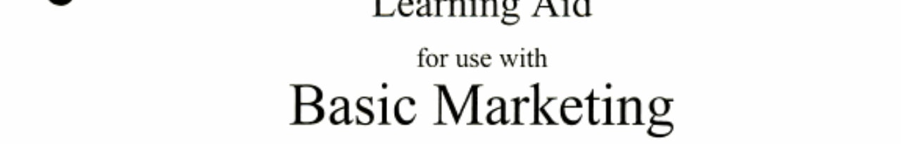 Basic Marketing Learning Aid