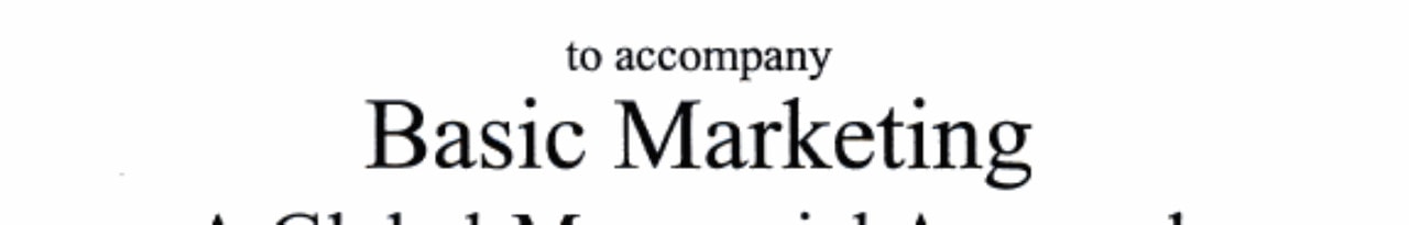 Instructor's Manual: Im Basic Marketing