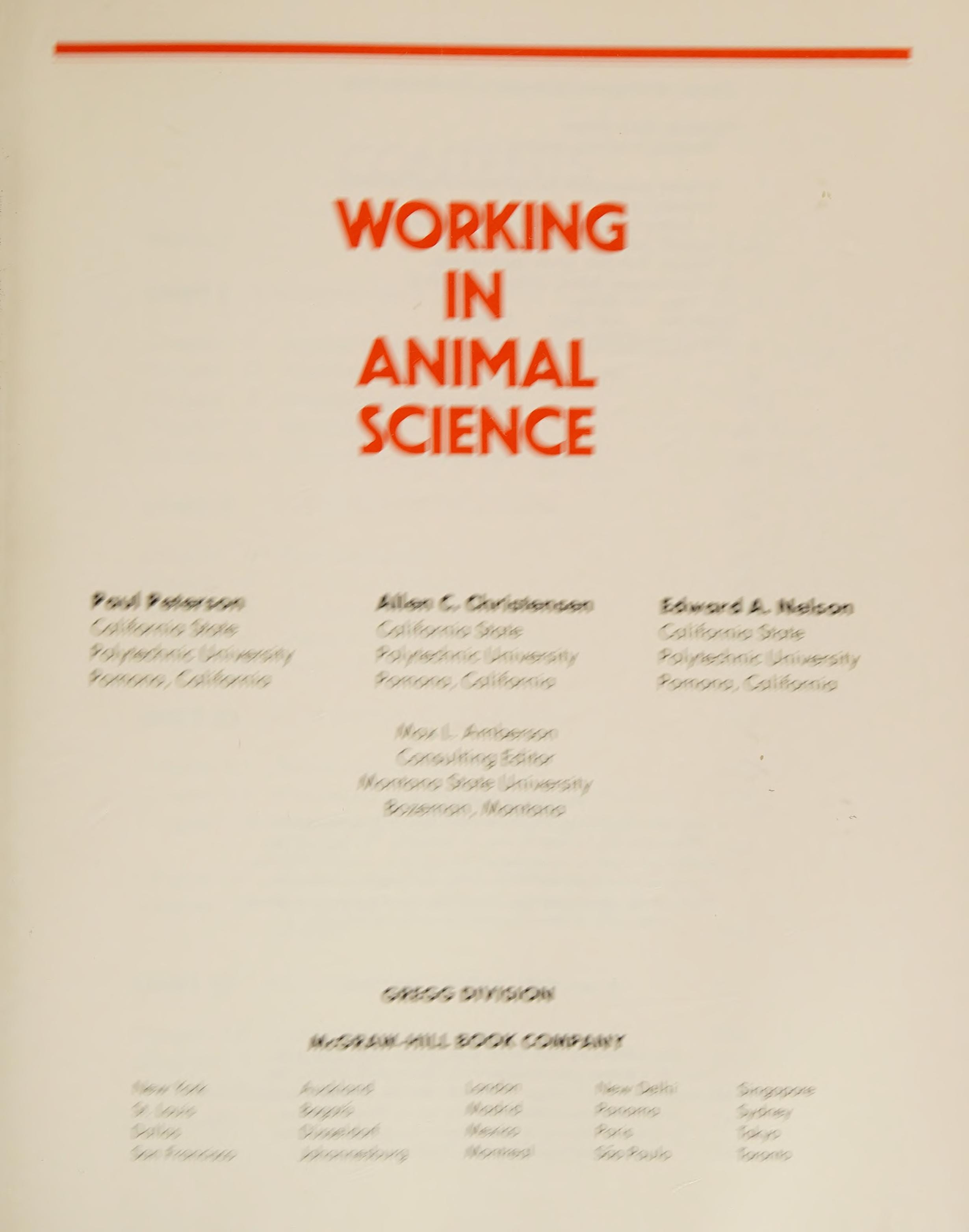 Working in Animal Science