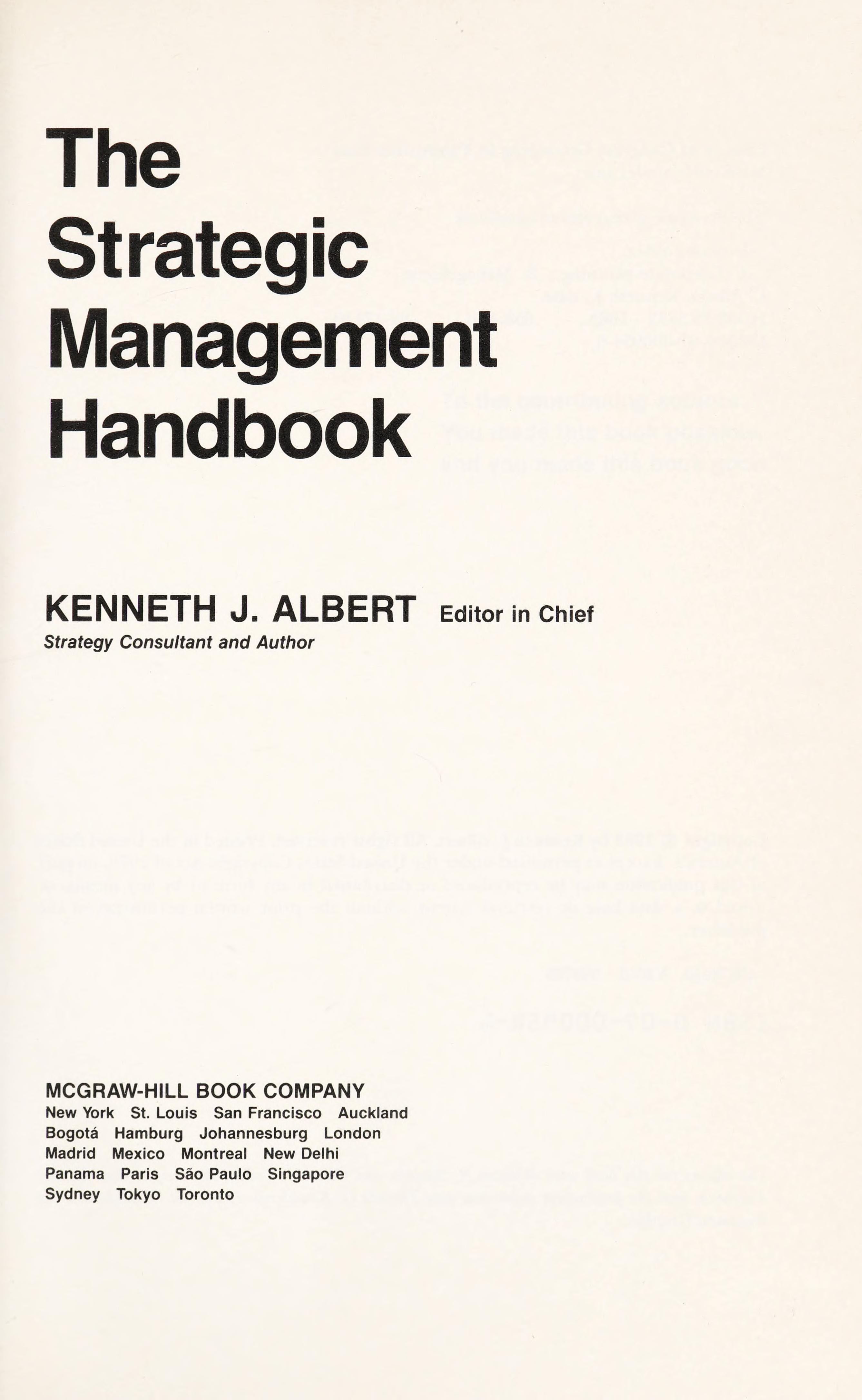 The Strategic Management Handbook
