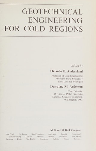 Geotechnical Engineering for Cold Regions
