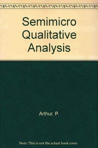 Semimicro Qualitative Analysis