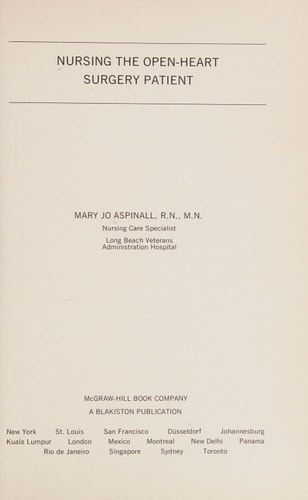 Nursing the Open-Heart Surgery Patient