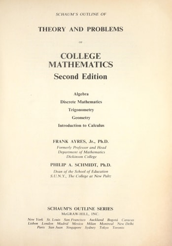 Schaum's Outline of College Mathematics
