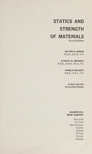 Statics and Strength of Materials Edition