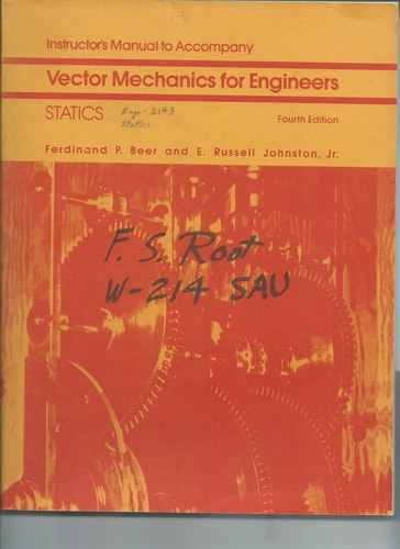 Instructor's Manual to Accompany: Vector Mechanics for Engineers