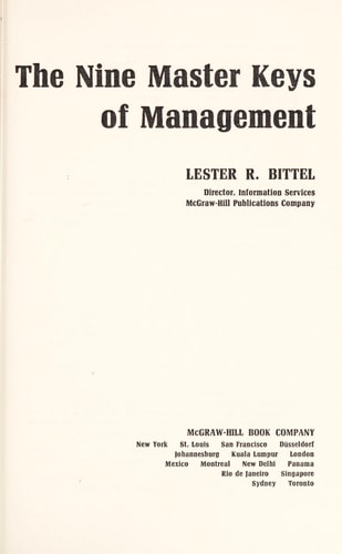 The Nine Master Keys of Management