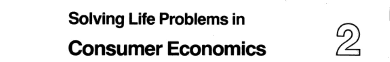 Solving life problems in consumer economics 2
