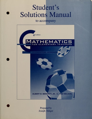 Student Solutions Manual to accompany Math for Elementary School Teachers
