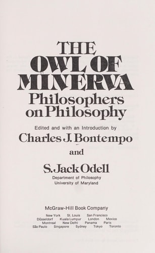 The owl of Minerva: Philosophers on philosophy
