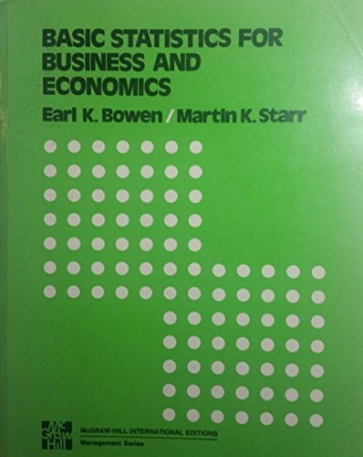 Basic Statistics for Business and Economics (McGraw-Hill Series in Water Resources and Environmental Engi)