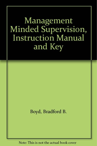 Management Minded Supervision, Instruction Manual and Key