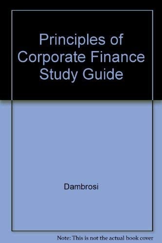 Principles of Corporate Finance Study Guide